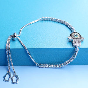 Collier Tennis de table oeil du diable, amulette Talisman plaqué or argent réglable, kiga/bracelet bleu œil argent 2020 - Product Image 6