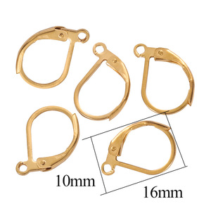 Golden D - Shaped Ear <b>Hooks</b>, Oval Ear <b>Hooks</b>, French <b>Earrings</b>, French <b>Hook</b> Ear Clips, DIY Jewelry Accessories - Product Image 3