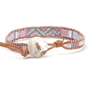 Adorable Color de rosa hecho a mano de punto Natural de abalorios Miyuki pulsera de la joyería para chicas Miyuki Delica perlas pulsera - Product Image 5