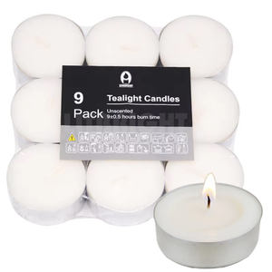 Home Deco Taille Jumbo <span class=keywords><strong>XXL</strong></span> Cire de soja <span class=keywords><strong>blanche</strong></span> Paraffine 45 Gram 36 Pack 9 heures de long Bougies d'anniversaire Diwali sans fumée - Product Image 1