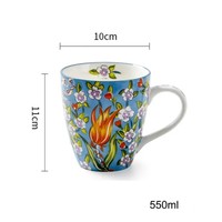 Tasse à café en porcelaine de Chine en gros avec motif personnalisé, design floral intégral et anse