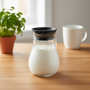 Carafe en verre style old fashioned 1L avec couvercle et passoire pour graines ou glace - Product Image 3