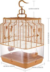 Gabbia per uccelli gabbia per appendere in plastica in stile <span class=keywords><strong>Vintage</strong></span> con 2 tazze per l'alimentazione per pappagalli di piccoli uccelli - Product Image 4