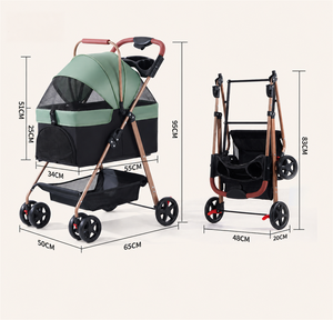 <span class=keywords><strong>Poussette</strong></span> pliable <span class=keywords><strong>pour</strong></span> animaux de compagnie avec panier amovible, pliage à une touche, 360° °   Roues pivotantes et poignée réglable <span class=keywords><strong>pour</strong></span> petits chiens et chats - Product Image 6