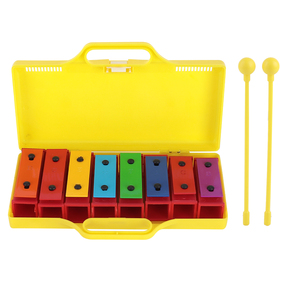 Instrumentos de percusión profesionales de xilófono de 8 notas <span class=keywords><strong>para</strong></span> niños con 2 baquetas 1 caja amarilla - Product Image 1