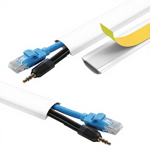 Kit de dissimulation de câbles en PVC de 1 mètre, 24x13 mm et 30x11 mm, pour dissimuler les câbles muraux de la télévision, bureau à domicile - Product Image 1