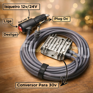 Convertidor de Corriente DC Star Creation de 12V/24V a 30V 3.5A, Mini Amplificador para Encendedor de Cigarrillos de Auto - Product Image 1