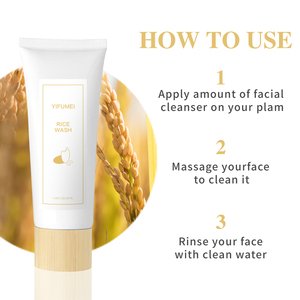 Espuma limpiadora de arroz orgánico Natural, limpieza profunda de poros faciales, calmante, hidratante, antiacné, limpiador <span class=keywords><strong>facial</strong></span> exfoliante