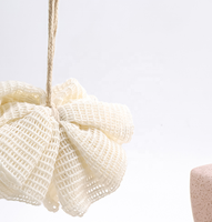 Éponge de bain en coton biologique biodégradable sans plastique, fleur de douche exfoliante douce, éponge en chanvre en maille