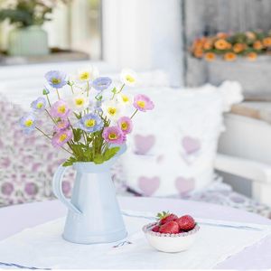 Fleur d'anémone artificielle en soie de haute qualité à 3 têtes, tige floquée pliable, pour décoration de mariage, de maison et centre de table - Product Image 5