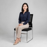 Chaise de bureau ergonomique avec dossier en tissu pour la réception des visiteurs et les salles de conférence, pour l'approvisionnement transfrontalier