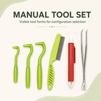 Kit d'outils de suppression des tiques pour animaux de compagnie, 3-9 pièces, multifonctionnel, portable, pinces en acier inoxydable, ensemble de crochets anti-puces en plastique, loupe intégrée