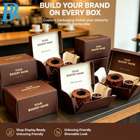 Emballages personnalisés pour boulangerie, boîtes à pain, à beignets, à gâteaux, pliables, pour baklavas, confiseries, desserts de café, à emporter, boîtes à gâteaux au chocolat, boîtes à pâtisseries.