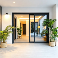 Fenêtres coulissantes en aluminium à rupture de pont thermique KOJOON pour maisons, fenêtres coulissantes pour maisons, fenêtres à cadre en aluminium, fenêtre double coulissante