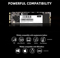 M.2 2280 SATA III 6 Gb/s SSD Solid State Drive Internal (Kecepatan Baca/Tulis Hingga 500/400 MB/S) Kompatibel dengan Laptop & Desktop PC