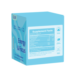 Vente Flash : Chewing-gum à la <span class=keywords><strong>Gomme</strong></span> <span class=keywords><strong>Xanthane</strong></span> Qualité Alimentaire Énergie & Concentration Caféine Naturelle L-Théanine + Vitamines B Zéro Sucre 54 Pièces Fabrication OEM - Product Image 2