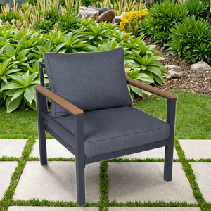 Sofá de Jardín Moderno de Madera, Asiento Individual, Muebles de Exterior para Patio y Hotel - Product Image 3