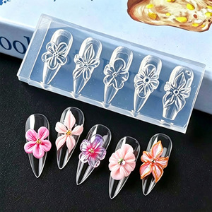 10 <span class=keywords><strong>Uñas</strong></span> Postizas Acrílicas 3D Pre-Diseñadas Hechas a Mano, Diseño <span class=keywords><strong>de</strong></span> Corazón <span class=keywords><strong>de</strong></span> Cereza, Kit <span class=keywords><strong>de</strong></span> <span class=keywords><strong>Uñas</strong></span> para Mujer, Tamaño Pequeño - Product Image 3