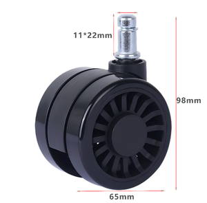 Moderne Möbelrollen 65mm Schwenkbar PU+PA+Stahl Räder mit Bremse Höhenverstellbar 35-40kg Tragfähigkeit Bürostuhl - Product Image 3