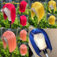 Perruque courte afro de 10 pouces, perruque brésilienne en dentelle frontale, perruque brésilienne de luxe en cheveux vierges