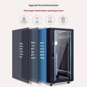 <span class=keywords><strong>Armoire</strong></span> de <span class=keywords><strong>serveur</strong></span> acoustique <span class=keywords><strong>insonorisée</strong></span> 19 pouces 12U 14U 18U 32U 37U 42U, coffret réseau avec porte frontale en verre pour usage bureautique - Product Image 3