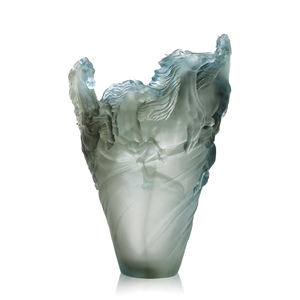 Vaso in Vetro Cristallo Liuli Craft Fengming con Stampa Animale in Rilievo Intagliato, Articolo da Collezione <span class=keywords><strong>di</strong></span> Arte Mediorientale alla Moda - Product Image 1