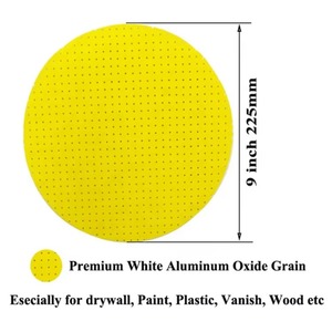 Disque de ponçage pour cloisons sèches, feuilles abrasives en alumine CN;SHG pour ponceuse girafe à long cou SATC 225mm Jaune Auto-agrippant Blanc - Product Image 2