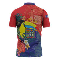 Polo zippé pour homme, thème Fête de l'Indépendance du Belize, motif Toucan tropical 501 Proud Keel Billed, décontracté, pour la Journée du Drapeau du Belize, style golf