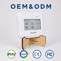 Sensor de Calidad del Aire WiFi 8 en 1 Aeropulse A200-CM, Monitoreo Remoto por Aplicación Inteligente, Datos en Tiempo Real de PM2.5, CO2 y TVOC, Certificado CE/RoHS