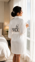Robe de mariée en satin, robe de préparation pour la fête nuptiale, kimono court pour femme, peignoir, costume pour séance photo de mariage, cadeau