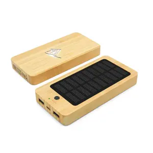 인기있는 제품 판매 대나무 휴대용 태양 전지 패널 무선 충전 전원 은행 태양열 충전기 10000mAh