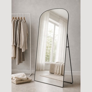 Miroir pleine longueur EZI avec cadre en aluminium, protection anti-explosion, support au sol ou mural, personnalisable, vente en gros - Product Image 4