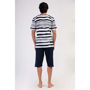 Conjunto Deportivo para Hombre CEPLI ERKEK P.SUPREM XXL con Cuello en V, Manga Corta y Pantalones Capri - Azul Marino - Azul Marino - Product Image 3