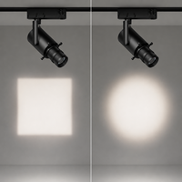 Spot LED sur rail dimmable COB avec lentille zoomable et orientable et corps en aluminium pour musées et galeries d'art