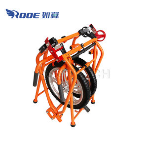 फील्ड फोल्डेबल व्हील्ड कूड़े वाहक अस्पताल बाहरी आपातकालीन रोगी परिवहन स्ट्रेचर ट्रॉली - Product Image 2