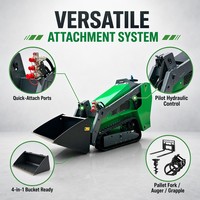 Mini-chargeuse sur chenilles COUGARS CG1050 avec moteur diesel Kubota de 25 CV, accessoires tarières, chargeuse compacte sur chenilles pour la construction