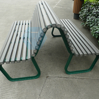 Banc de patio moderne double face en HDPE pour usage extérieur en parc, résistant à l'eau, au sel et aux UV, sans entretien, 3 places