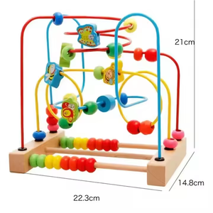 Jouet labyrinthe en <span class=keywords><strong>perles</strong></span> de bois pour tout-petits Montessori Apprentissage précoce Motricité fine Jouet éducatif - Product Image 3