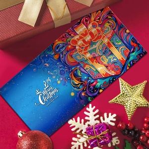 XIXI 12 pièces Fournitures de Noël et d'anniversaire créatives, peinture diamant acrylique vintage DIY peinte à la main, peinture diamant artistique pour vœux - Product Image 3