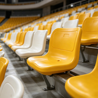Sièges de stade modernes à dossier haut stabilisés aux UV, durables, en plastique HDPE écologique, chaises de gradins pour arènes sportives intérieures et extérieures