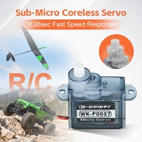 Servomoteur analogique Kpower P0037 pour avion RC, moteur sans noyau haute vitesse 0,06 sec, 3,7 g, sub-micro nano servo