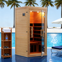 Sauna infrarouge à spectre complet pour 1 personne - Vente flash - Thérapie par lumière rouge en hemlock canadien - Sauna intérieur