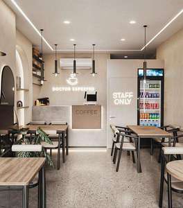 เฟอร์นิเจอร์ร้านกาแฟและเบเกอรี่สมัยใหม่ |   ซุ้มกาแฟแบบกำหนดเอง เคาน์เตอร์บาร์พร้อมไฟ LED |   โซลูชั่นการออกแบบตกแต่งภายใน - Product Image 1