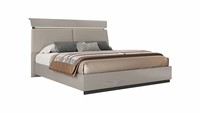 Ensemble de meubles de chambre à coucher modernes laqués brillants avec éclairage LED, tête de lit capitonnée, lit, commode, table de chevet, suite de chambre à coucher