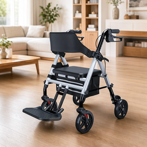 Yade Four-Wheeled <b>Walker</b> Rollator Folding With Seat And Storage Basket For <b>Elderly</b> Mobility Aid Outdoor Use - Product Image 1