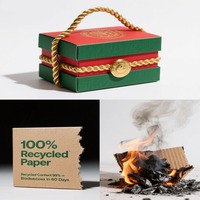 Boîtes à bonbons de Noël avec finition en velours de luxe de qualité supérieure Cadeaux de vacances haut de gamme UV modernes avec fermeture magnétique en relief en feuille d'or