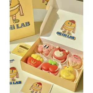 Custom Fast Food Take Containers Afternoon Tea Donut Catering Packaging Cookie Dessert Box With Inserts