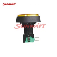 Bouton d'arcade anglais en plastique 12V, 5 couleurs, lumière LED, 60MM, grand bouton poussoir pour joueur de jeux vidéo, personnalisable, prise SUNWAYT SW-KH8