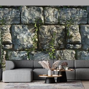 Pared de piedra antigua 3D musgo vegetación textura Fondo roca fondos de pantalla - Product Image 2
