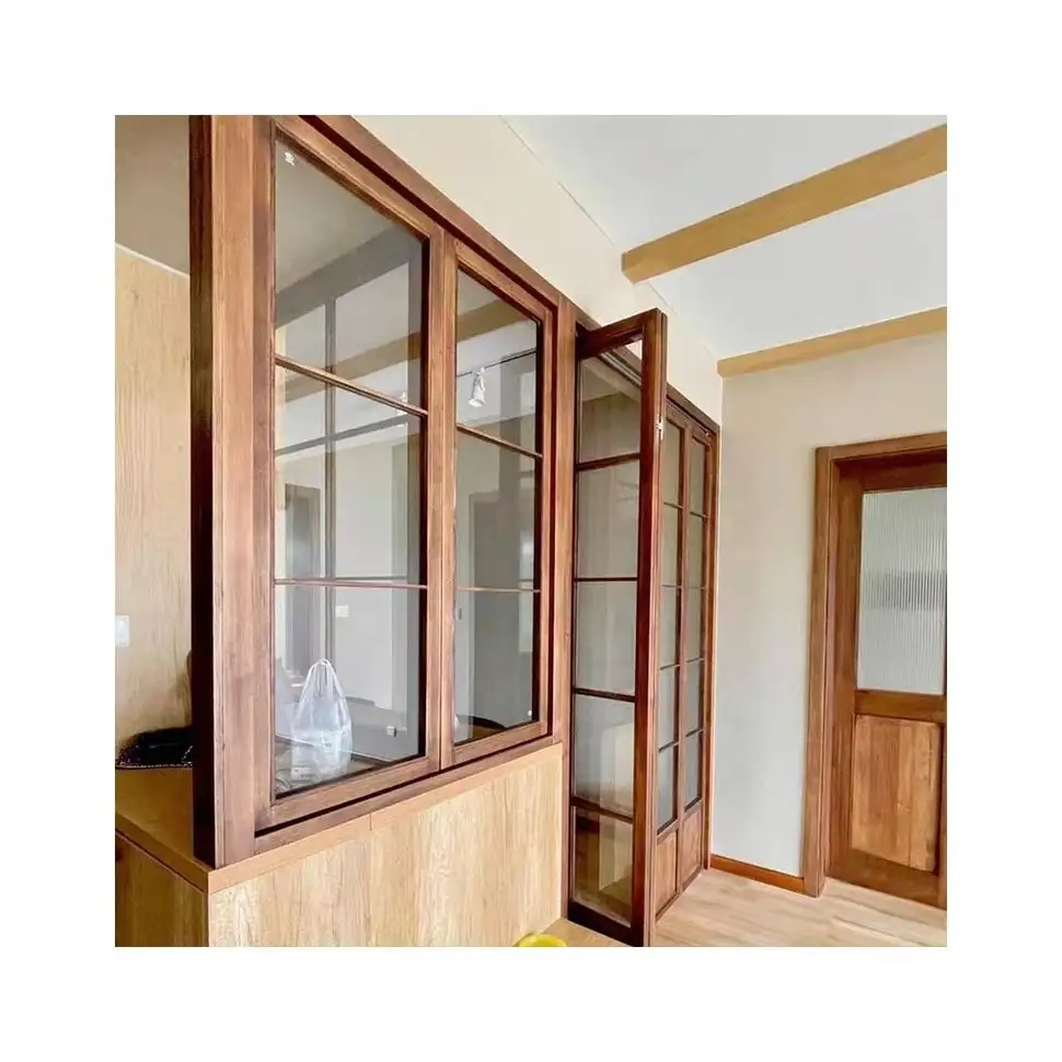 Madeira de carvalho inclinar e virar único/duplo/triplo argônio vidros preencher low-e vidro batente madeira maciça janelas personalizadas
